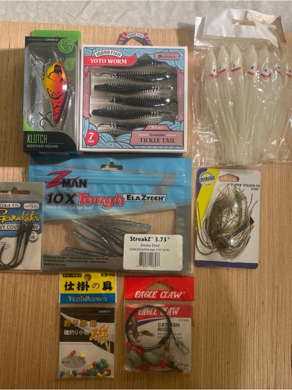 Assorted Fishing Lures and Soft Plastics Bundle New in package lot of 10